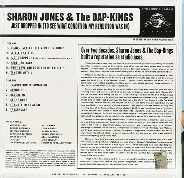 SHARON JONES & THE DAP-KINGS - Just Dropped In To See What Condition--Vinyl LP-Brand New/Still sealed_SC0123034