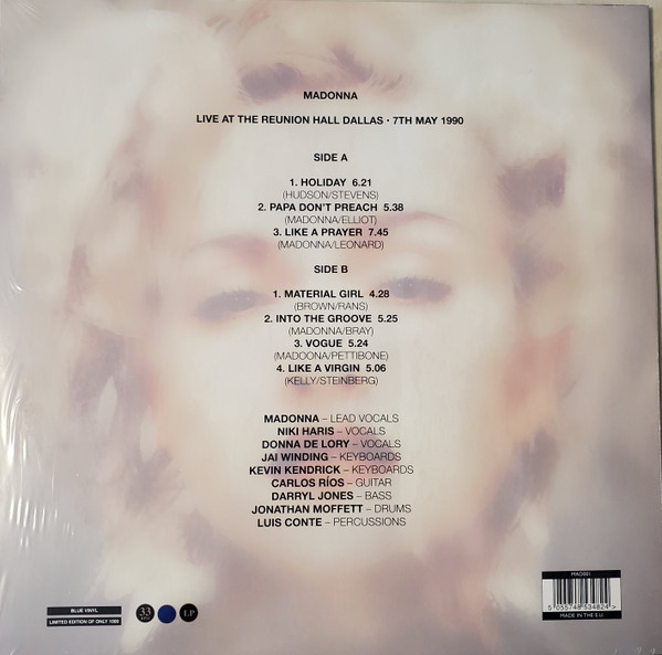 MADONNA-Live At The Reunion Hall Dallas 7 May 1990 (Blue Vinyl)-Vinyl LP-Brand New/Still sealed_LAS0323134