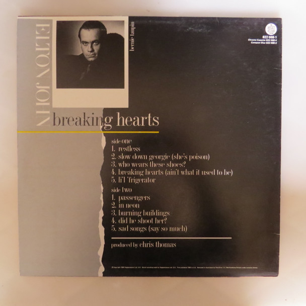 Elton John-Breaking Hearts-VINYL LP-Aussie Press-USED-SHLP_3977