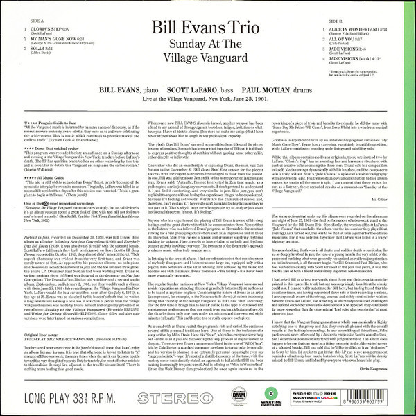 BILL EVANS TRIO-Sunday At The Village Vanguard (Limited Solid Green Vinyl)-Vinyl LP-Brand New/Still sealed_LAS1023119