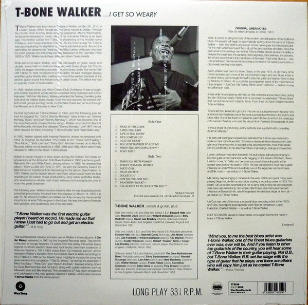 T Bone Walker-I Get So Weary-Vinyl LP-Brand New/Still sealed_LAS05240114