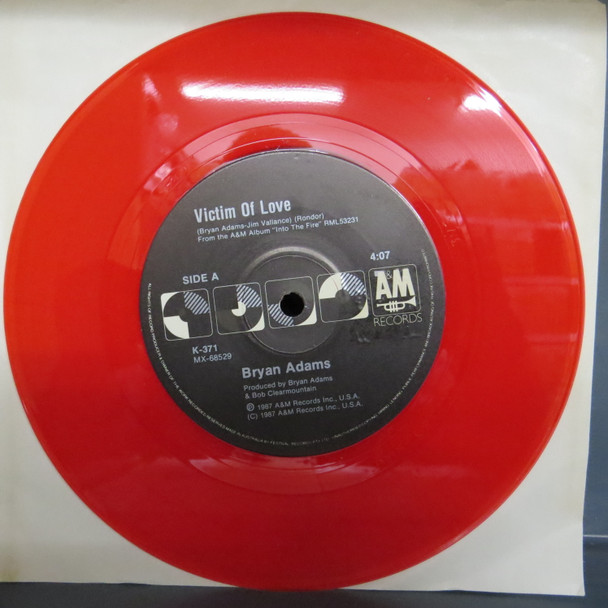 Bryan Adams-Victim Of Love -Aussie 7" Red vinyl single-USED-SHLP_5425