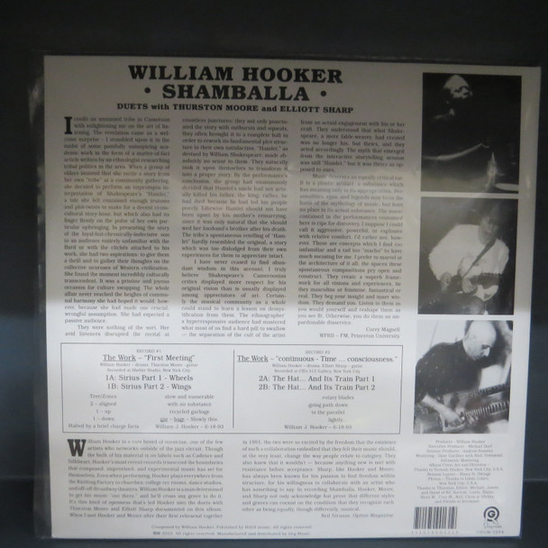 William Hooker, Thurston Moore And Elliott Sharp-Shamballa (Duets With Thurston Moore And Elliott Sharp)-VINYL LP-USED-SHLP_5960