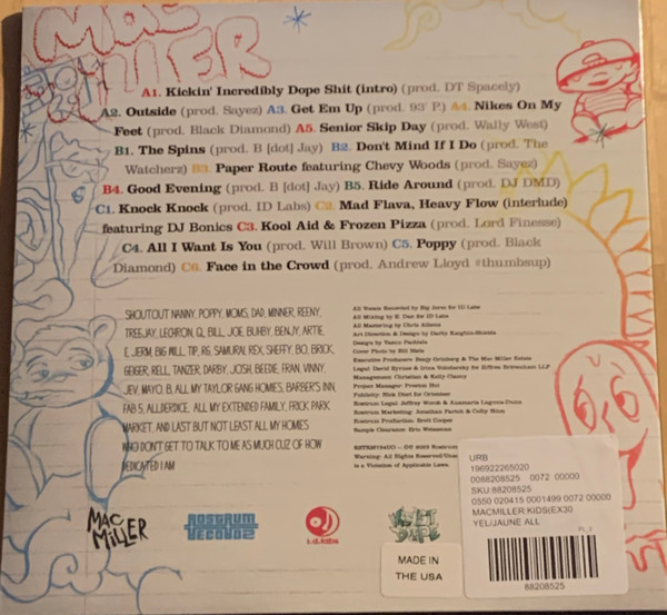 MAC MILLER-K.I.D.S. (Kickin Incredibly Dope Shit)-Yellow Translucent Vinyl LP-Brand New/Still sealed_LAS1023100