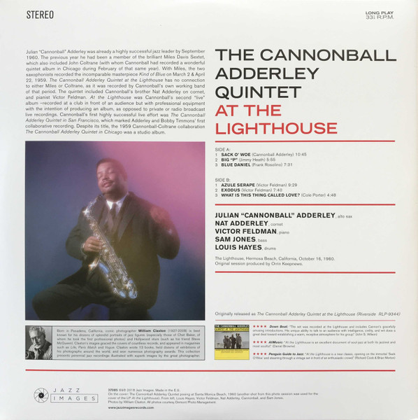 CANNONBALL ADDERLEY QUINTET-At The Lighthouse (Gatefold Packaging. Photographs By William Claxton)-Vinyl LP-Brand New/Still sealed_LAS1224109