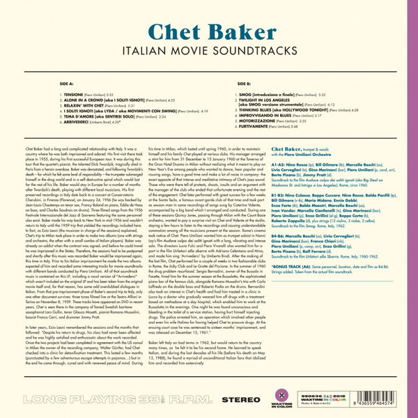 CHET BAKER-Italian Movie Soundtracks (Limited Transparent Purple Vinyl)-Vinyl LP-Brand New/Still sealed_LAS1224130