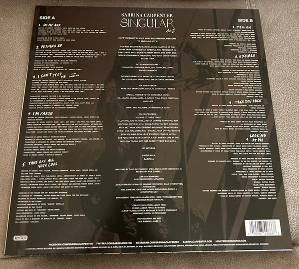 SABRINA CARPENTER-Singular Act Ii-Vinyl LP-Brand New/Still sealed_LAS1224150