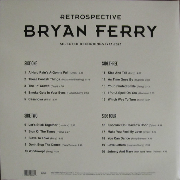 BRYAN FERRY-Retrospective: Selected Recordings 1973-2023-Vinyl LP-Brand New/Still sealed_LAS1224155