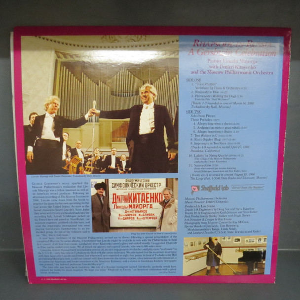 Lincoln Mayorga With Dimitrij Kitaenko And The Moscow Philharmonic Orchestra-Rhapsody In Russia, A Gershwin Celebration-(Sheffield Lab) VINYL LP-USED-SHLP270225_6816