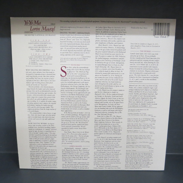 Yo-Yo Ma, Lorin Maazel, Orchestre National De France - Édouard Lalo / Camille Saint-Saëns-Cello Concertos-VINYL LP-USED-SHLP270225_6840
