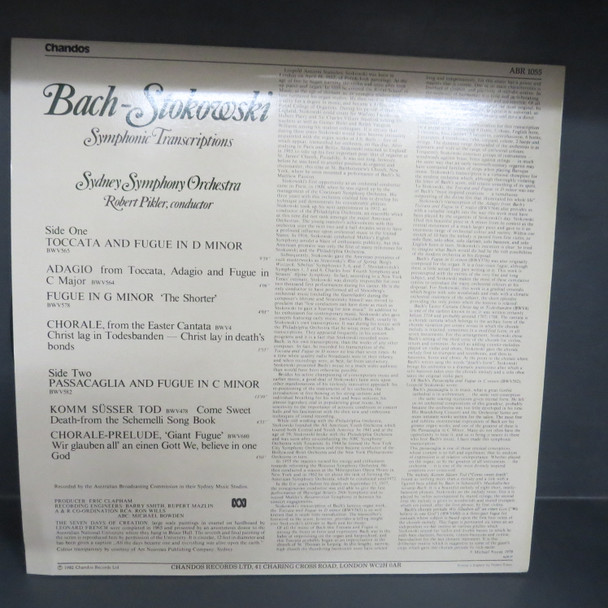 Johann Sebastian Bach - Leopold Stokowski, Sydney Symphony Orchestra, Robert Pikler-Symphonic Transcriptions-VINYL LP-USED-SHLP170425_6968