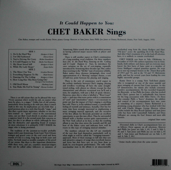 Chet Baker  It Could Happen To You - Chet Baker Sings--Vinyl LP-Brand New/Still sealed_LAS06251028