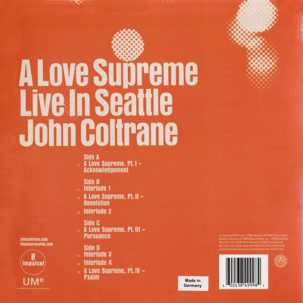JOHN COLTRANE - A Love Supreme - Live In Seattle--Vinyl LP-Brand New/Still sealed_LAS06251087