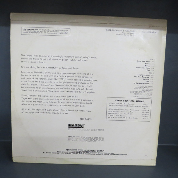 Zager & Evans-2525 (Exordium & Terminus)-VINYL LP-USED-SHLP170425_7076