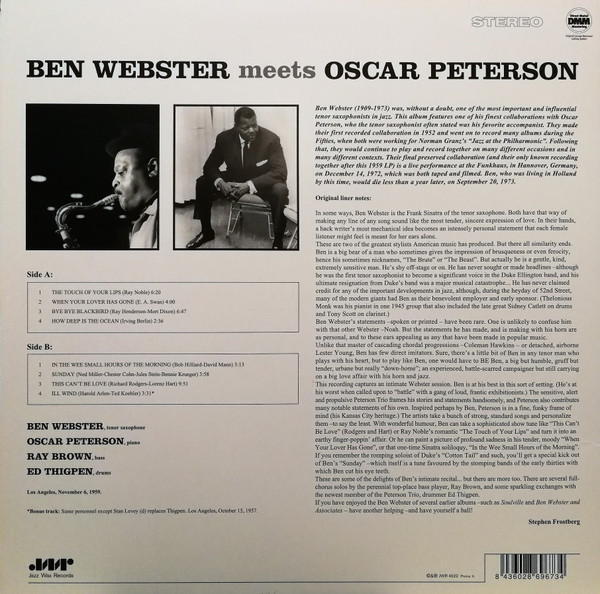 BEN WEBSTER - Meets Oscar Peterson--Vinyl LP-Brand New/Still sealed_LAS072510019