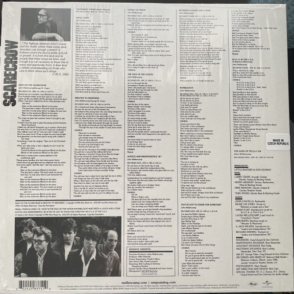 JOHN MELLENCAMP - Scarecrow (Half Speed Master)--Vinyl LP-Brand New/Still sealed_LAS072510100