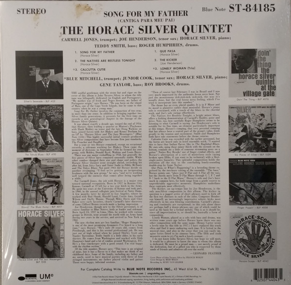 SILVER, HORACE  / SONG FOR MY FATHER--Vinyl LP-Brand New/Still sealed_TTT202509_121