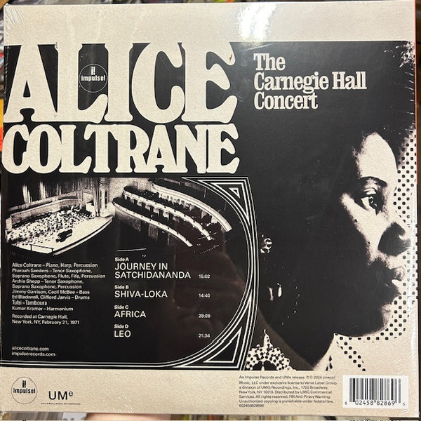 COLTRANE, ALICE / THE CARNEGIE HALL CONCERT--Vinyl LP-Brand New/Still sealed_TTT202509_128