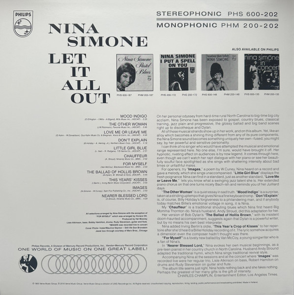 SIMONE, NINA  / LET IT ALL OUT  --Vinyl LP-Brand New/Still sealed_TTT10251011