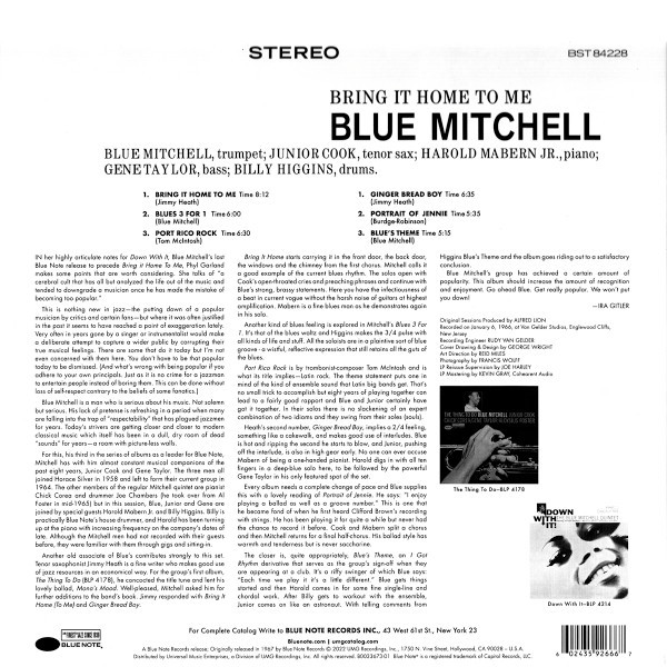 MITCHELL, BLUE  / BRING IT HOME TO ME--Vinyl LP-Brand New/Still sealed_TTT10251078