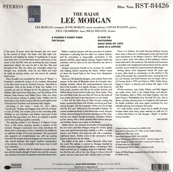 MORGAN, LEE  / THE RAJAH [TONE POET SERIES]--Vinyl LP-Brand New/Still sealed_TTT10251082