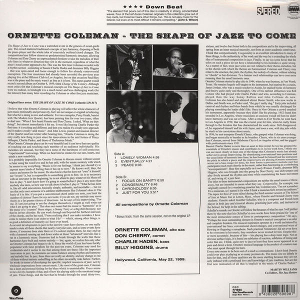 ORNETTE COLEMAN - The Shape Of Jazz To Come--Vinyl LP-Brand New/Still sealed_LAS1125110