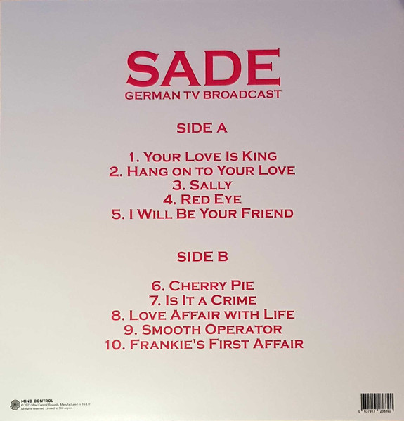 SADE - German Tv Broadcast--Vinyl LP-Brand New/Still sealed_LAS1225106