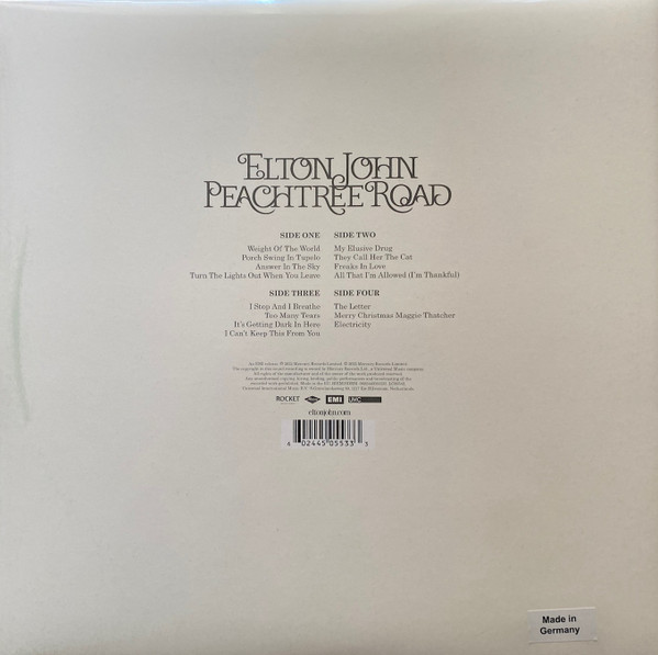 JOHN, ELTON / PEACHTREE ROAD  --Vinyl LP-Brand New/Still sealed_TTT01261074