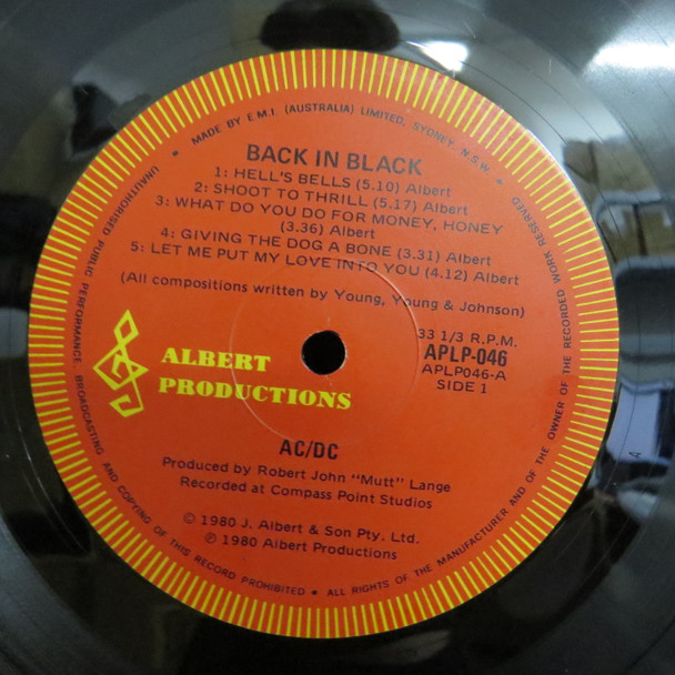 AC/DC-Back In Black (Aussie original press)-VINYL LP-USED-SHLP170425_7928