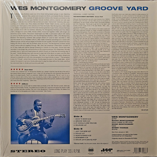 WES MONTGOMERY - Groove Yard (+1 Bonus Track) (Limited Edition)--Vinyl LP-Brand New/Still sealed_LAS0426203