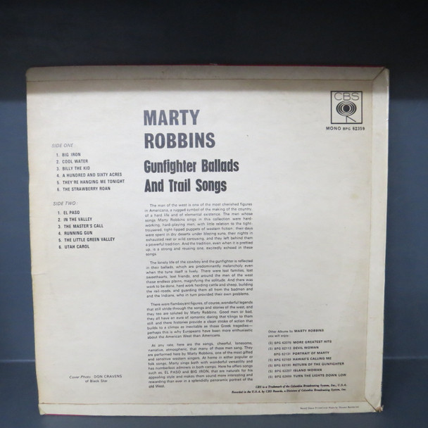 Marty Robbins-Gunfighter Ballads And Trail Songs-VINYL LP-USED--SHLP170425_8295