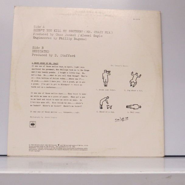 Alexei Sayle - Didn't You Kill My Brother? USED - Excellent (EX) / Very Good Plus (VG+) Vinyl - 12" - Australia 1985 - BA 12170
