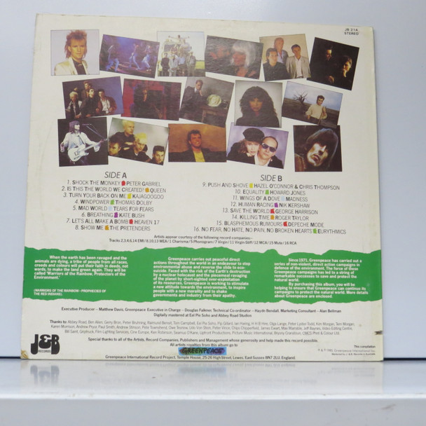 Various - Greenpeace USED - Near Mint (NM) / Very Good Plus (VG+) Vinyl - LP, Compilation - Australia 1985 - JB 214