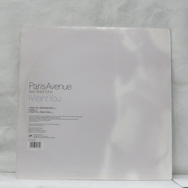 Paris Avenue, Robin One - I Want You USED - Near Mint (NM) / Near Mint (NM) Vinyl - 12", 45 RPM - Belgium 2004 - 541416 501300