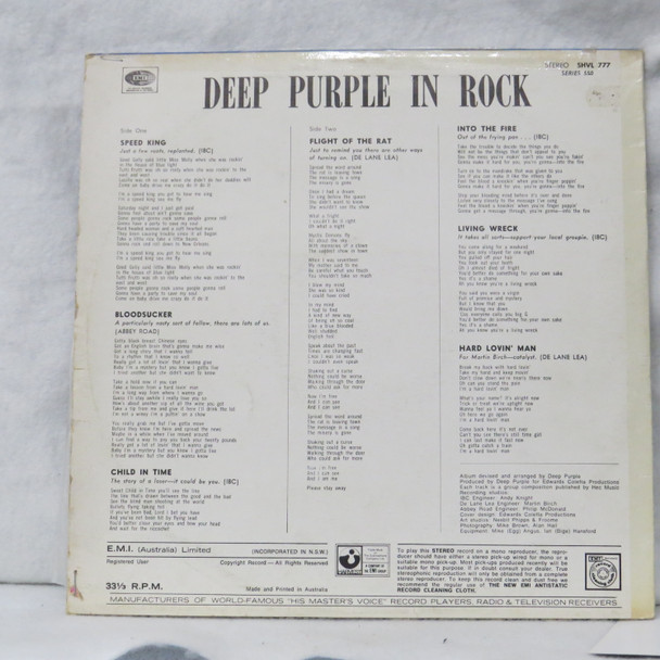 Deep Purple - In Rock USED - Very Good Plus (VG+) / Very Good Plus (VG+) Vinyl - LP, Album - Australia - SHVL 777
