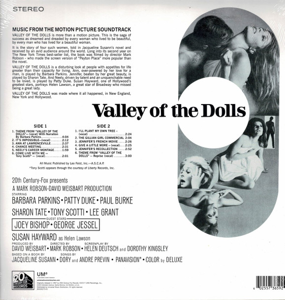 VALLEY OF THE DOLLS-Motion Picture Soundtrack Vinyl LP-Brand New-Still Sealed-TWC26273