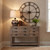 Sepia Shadows Table Lamp styled on a console table beneath a large statement wall clock