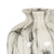 Close-up of the Marble Effect Chours Vase showing swirling black veins against the glossy white glaze