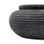 Close-up of the Amalfi Grey Round Ribbed Planter's ribbed surface and rolled edge