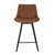 Malmo Tan Swivel Bar Stool, front-facing view showing the channel stitching