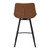 Malmo Tan Swivel Bar Stool, rear view showing the swivel base and footrest bar