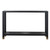 Lennox Black Console Table, front-facing view showing the glass top and geometric lower shelf