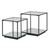 Lennox Black Framed Set Of 2 Side Tables shown together, glass tops and mirrored shelves visible