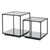 Lennox Black Framed Set Of 2 Side Tables, angled view showing nesting arrangement