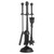 Black companion set with shovel, brush and tongs