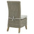 Capri Outdoor Dining Chair shown on a white background, rear angled view with tie-fastened cushion