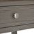 Close-up of the Serene 4 Drawer Console Table's brushed nickel drawer knob
