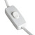 Close-up of Teos table lamp's white inline cord switch