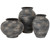 Marra Squat Vase shown alongside two taller vases from the Ceramic Collection
