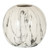 Marble Effect Pudding Vase with a rounded, orb-like silhouette and black-veined marble effect shown on a white background